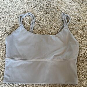 Gray Strappy Sports Bra